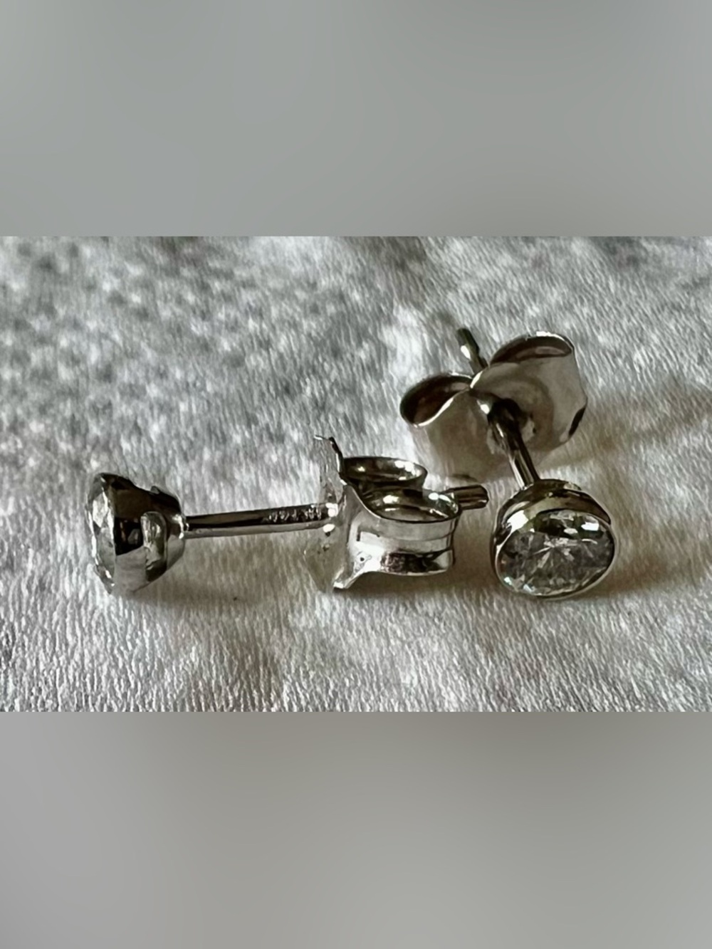 14K White Gold Diamond Solitaire Stud Earrings - 1/3 CT. Clear Stones